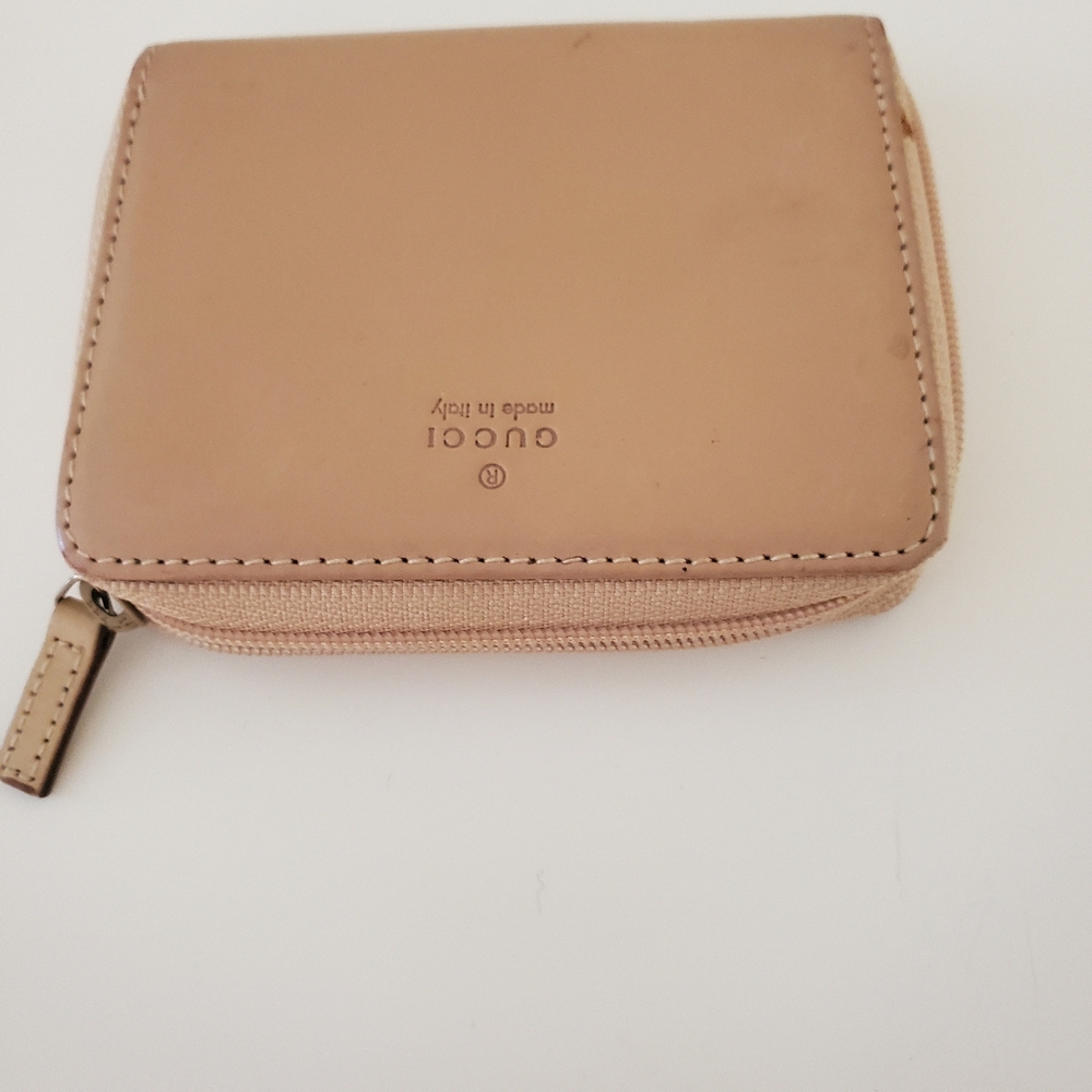 Gucci Beige Leather Zip coin purse, card case